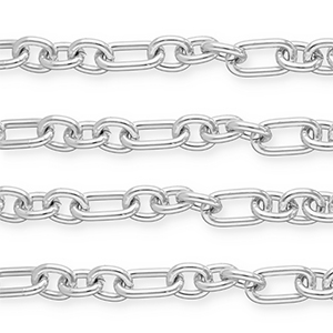 Appr&ecirc;ts en aluminium cha&icirc;ne maille jaseron maille for&ccedil;at Argent&eacute;