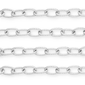 Appr&ecirc;ts en aluminium cha&icirc;ne maille jaseron maille for&ccedil;at Argent&eacute;