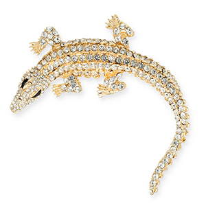 Broches accroche-regard alligator Dor&eacute;-transparent-noir