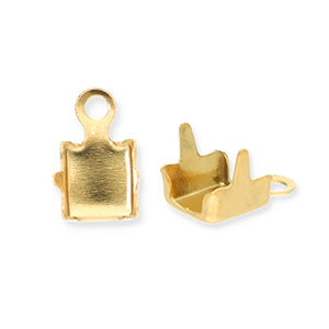 Appr&ecirc;ts en acier inox embout pour cha&icirc;ne strass 2mm Dor&eacute;