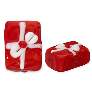 Perles en verre cadeau Rouge-blanc