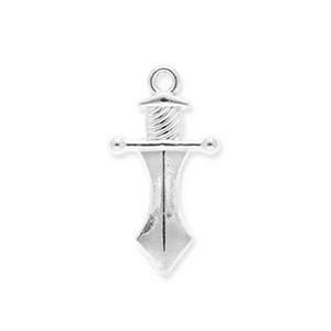 Breloques en acier Inox poignard Argent&eacute;