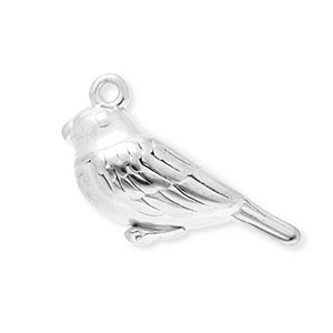 Breloques en acier Inox oiseau Argent&eacute;