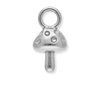 Breloques en acier Inox champignon Argent&eacute;