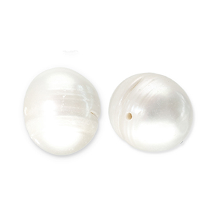 Perles d'eau douce rond Blanc naturel