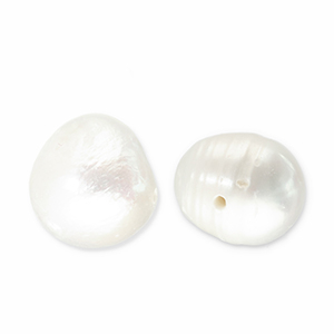 Perles d'eau douce rond Blanc naturel