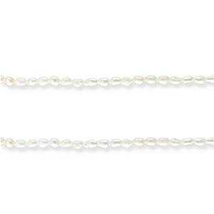 Perles d'eau douce "grain de riz" Blanc naturel