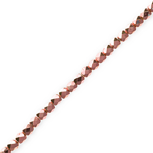 Perles &agrave; facettes Rose vintage m&eacute;tallique