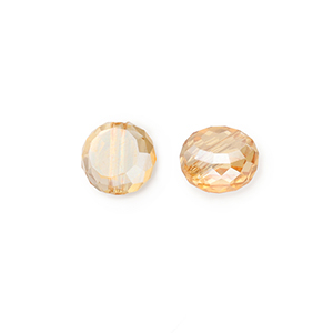 Perles &agrave; facettes Beige p&ecirc;che-pearl shine coating