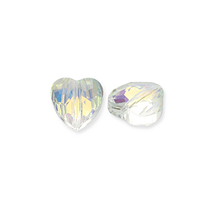 Perles &agrave; facettes Fashion coeur Transparent-AB coating