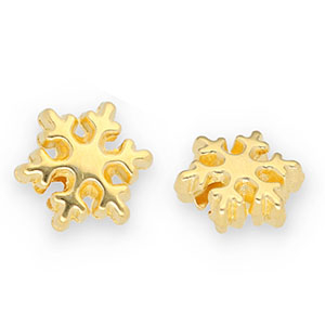 Perles en m&eacute;tal DQ flocon de neige Dor&eacute; (sans nickel)