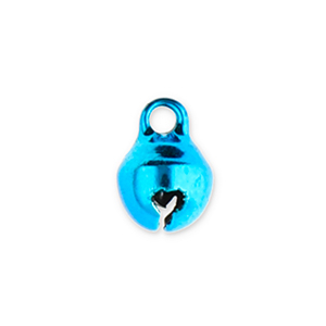 Breloques en m&eacute;tal petites cloches 6mm Bleu