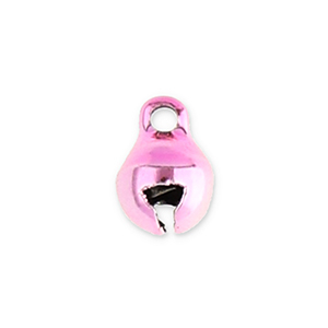 Breloques en m&eacute;tal petites cloches 6mm Rose clair