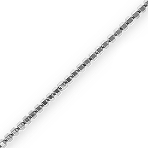 Perles h&eacute;matites hexagone Argent&eacute;