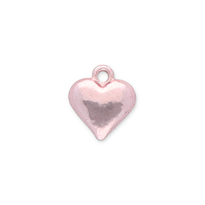 Breloques en m&eacute;tal c&oelig;ur Rose clair
