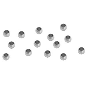 Appr&ecirc;ts en acier inox perle &agrave; &eacute;craser 2.5mm argent&eacute;