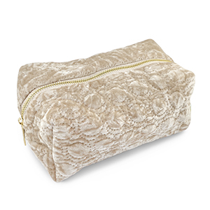BY31&reg; Trousse en velours avec des cercles cousus Beige