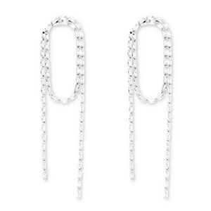 Boucles d'oreilles / puces d&rsquo;oreilles en laiton Eco-brass&reg; avec zirconium Argent&eacute;-cristal