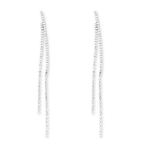 Boucles d'oreilles / puces d&rsquo;oreilles en laiton Eco-brass&reg; avec strass Argent&eacute;-cristal