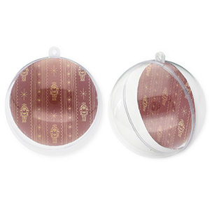 D&eacute;coration transparente boule Rouge port-beige
