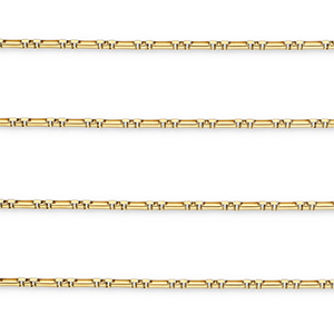 Appr&ecirc;ts en acier Inox cha&icirc;ne maille jaseron rectangle Dor&eacute;