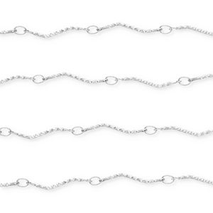 Appr&ecirc;ts en acier Inox cha&icirc;ne maille jaseron ondul&eacute;e Argent&eacute;
