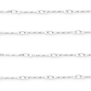 Appr&ecirc;ts en acier Inox cha&icirc;ne maille jaseron barre Argent&eacute;
