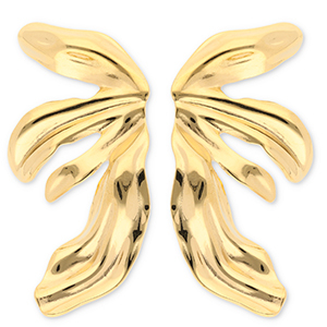 Boucles d'oreilles / puces en acier Inox ailes Dor&eacute;