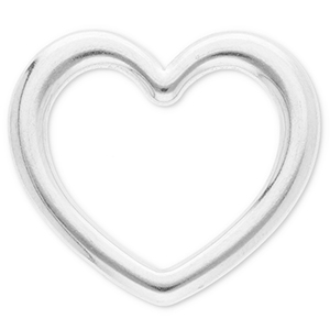 Appr&ecirc;ts en acier Inox connecteur coeur Argent&eacute;