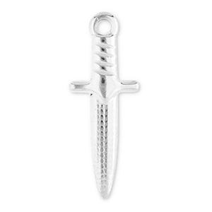 Breloques en acier Inox poignard Argent&eacute;