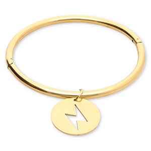 Bracelets en acier Inox foudre Dor&eacute;