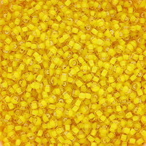 Rocailles Preciosa Ornela 8/0-85016 Jaune soleil-doublure blanc