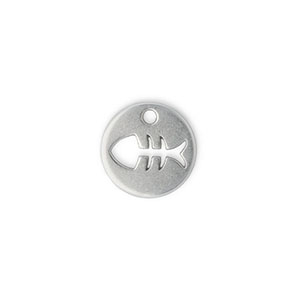 Breloques en m&eacute;tal DQ connecteur ar&ecirc;te de poisson Argent&eacute; antique (sans nickel)