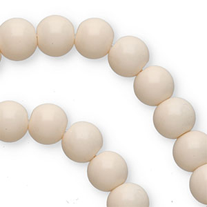 Perles en verre 6 mm opaque P&ecirc;che cr&egrave;me clair
