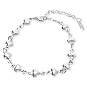 Bracelets en acier Inox c&oelig;urs Argent&eacute;
