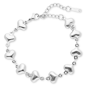Bracelets en acier Inox c&oelig;urs Argent&eacute;