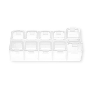 Bo&icirc;te de rangement bijoux avec 10 compartiments Transparent