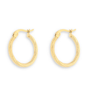 Boucles d'oreilles en acier inox cr&eacute;oles Dor&eacute;
