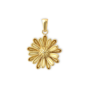 Breloques en acier Inox fleur Dor&eacute;