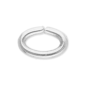 Appr&ecirc;ts en acier inox anneau bris&eacute; ovale Argent&eacute;