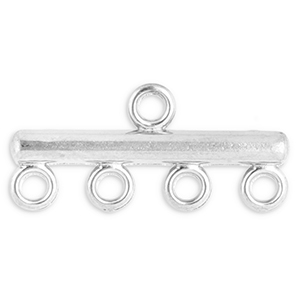 Appr&ecirc;ts en acier Inox breloques avec 4 anneaux Argent&eacute;