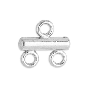 Appr&ecirc;ts en acier Inox breloques avec 2 anneaux Argent&eacute;