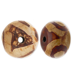Perles en pierre naturelle Calc&eacute;doine Marron-beige