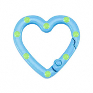 Appr&ecirc;ts color&eacute;s anneau porte-cl&eacute;s coeur Bleu clair- vert