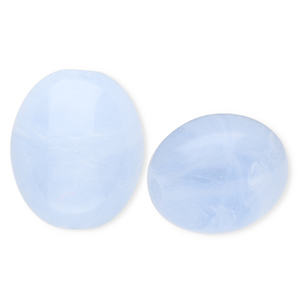 Perles acryliques ovale Bleu-marbr&eacute;