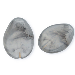 Perles acryliques goutte Gris-marbr&eacute;