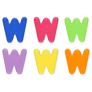Perles acryliques alphabet lettre W Multicolore
