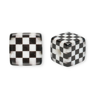 Perles acryliques carr&eacute; avec cubes Noir-blanc
