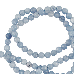 Pierres naturelles 3mm facett&eacute;es Bleu ciel