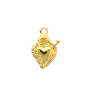 Breloques en m&eacute;tal DQ&reg; coeur Dor&eacute; (sans nickel)